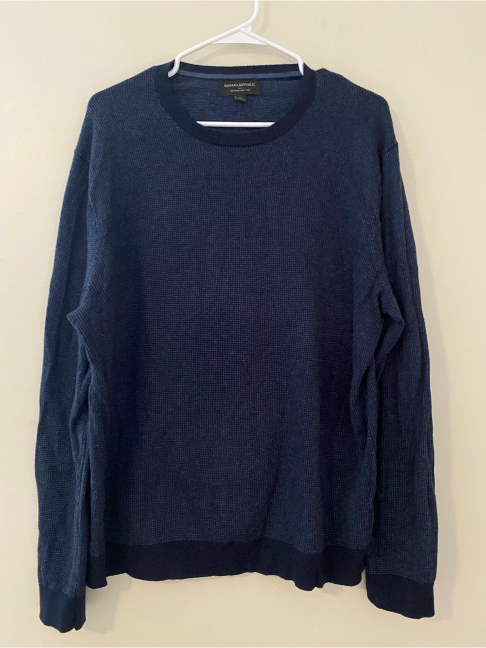 Banana Republic Luxe Yarn cotton Silk blend Men's Dark Navy Crewneck Sweater
